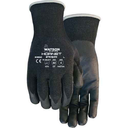 Gants r&eacute;sistants aux coupures Stealth Hornet, Taille Petit, Calibre 18, Rev&ecirc;tement Mousse de nitrile, Enveloppe en Fibre de verre/PEHP/Nylon/Spandex, ASTM ANSI niveau A4/EN 388 niveau 5 Equipment World