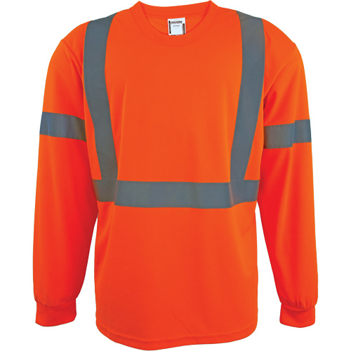 Long Sleeve Safety Shirt, Polyester, 2X-Large, High Visibility Orange Equipment World