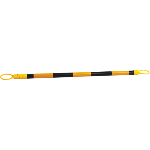 Barre pour c&ocirc;ne de circulation r&eacute;tractable, Longueur d&eacute;ploy&eacute;e de 7'2", Noir/Jaune Equipment World