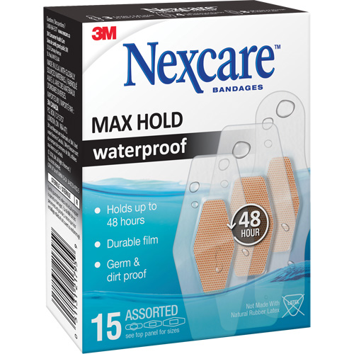 Nexcare Max-Hold Waterproof Bandages, Assorted, Plastic, Sterile Equipment World