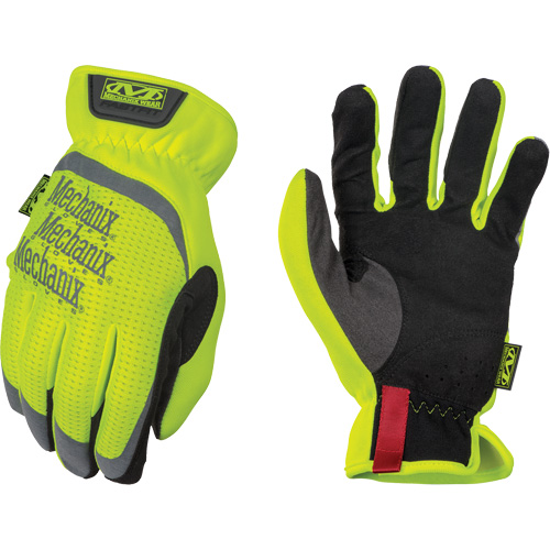 FastFit&reg; High-Visibility Work Gloves, Synthetic Palm, Size Small/8 Equipment World