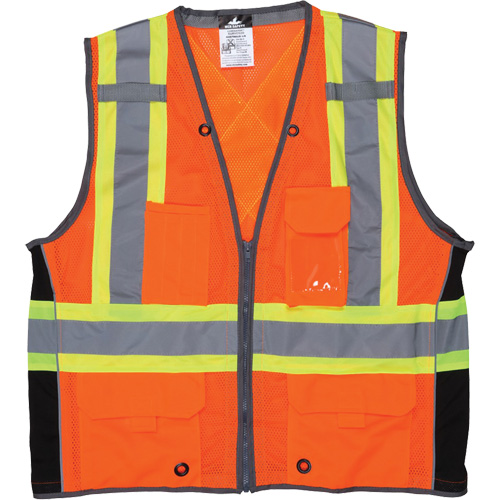 Surveyor Safety Vest, High Visibility Orange, Large, Polyester Equipment World