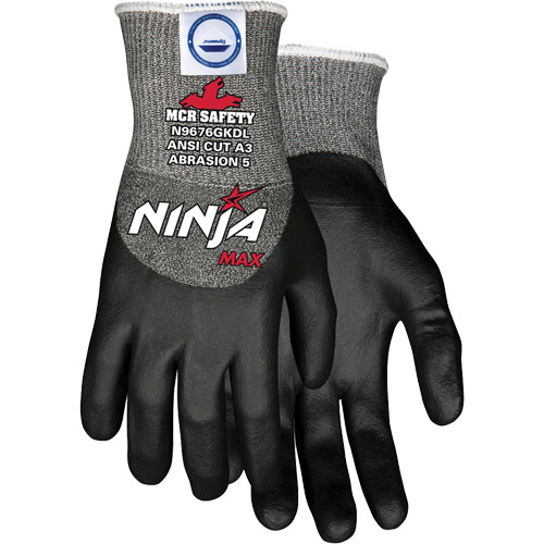 Ninja&reg; Max Cut Resistant Gloves, Size Medium, 10 Gauge, Bi-Polymer Coated, Dyneema&reg; Shell, ASTM ANSI Level A3 Equipment World