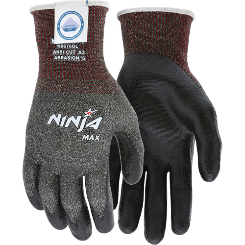 Ninja&reg; Max Cut Resistant Gloves, Size Large, 10 Gauge, Bi-Polymer Coated, Dyneema&reg; Shell, ASTM ANSI Level A3 Equipment World