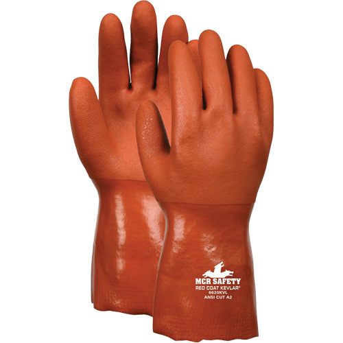 Gants r&eacute;sistant aux coupures Redcoat, Taille 2T-Grand, Rev&ecirc;tement PVC, Enveloppe en Kevlar, ASTM ANSI niveau A2/EN 388 niveau 3 Equipment World