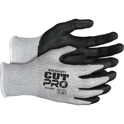Gants r&eacute;sistant aux coupes Safety Cut Pro, Taille Grand, Calibre 13, Rev&ecirc;tement Bipolym&egrave;re, Enveloppe en PEHP, ASTM ANSI niveau A7 Equipment World