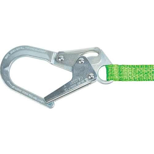 Miller&reg; HP Shock-Absorbing Lanyard, 4', Locking Rebar Hook Center, Locking Snap Hook Leg Ends, Polyester Equipment World