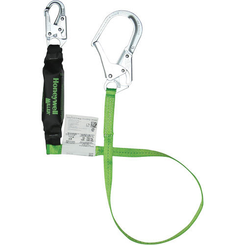 Miller&reg; HP Shock-Absorbing Lanyard, 6', Scaffold Hook Center, Locking Snap Hook Leg Ends, Polyester Equipment World