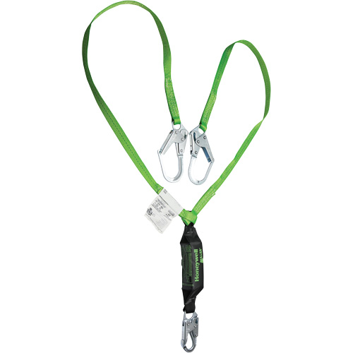 Miller&reg; HP Shock-Absorbing Lanyard, 6', Locking Rebar Hook Center, Locking Snap Hook Leg Ends, Polyester Equipment World