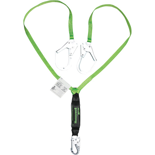 Miller&reg; HP Shock-Absorbing Lanyard, 6', Scaffold Hook Center, Locking Snap Hook Leg Ends, Polyester Equipment World