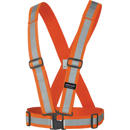 5591 Adjustable Safety Sash, High Visibility Orange, Silver Reflective Colour, One Size Equipment World