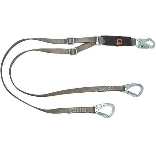 V-Series Tie-Back Lanyard, 6', Carabiner Center, Snap Hook Leg Ends, Nylon Equipment World