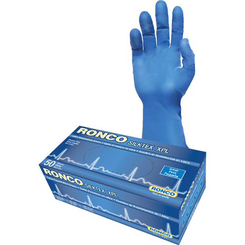 SilkTex XPL Extra-Long Examination Glove, Small, Latex, 13-mil, Powder-Free, Blue, Class 2 Equipment World