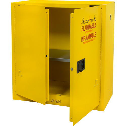 Flammable Storage Cabinet, 30 gal., 2 Door, 43" W x 44" H x 18" D Equipment World