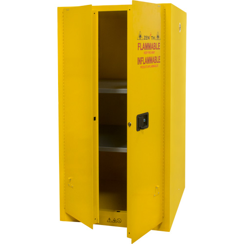 Flammable Storage Cabinet, 60 gal., 2 Door, 34" W x 65" H x 34" D Equipment World
