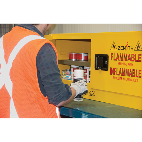 Flammable Storage Cabinet, 12 gal., 2 Door, 43" W x 18" H x 18" D Equipment World