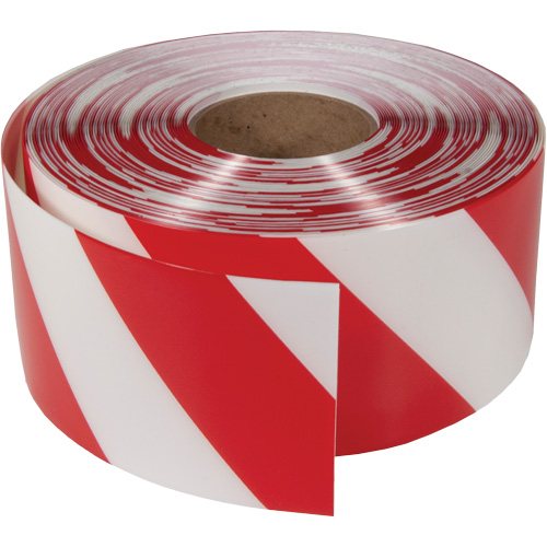 Ruban de marquage tr&egrave;s r&eacute;sistant pour plancher ArmorStripe, 4" x 100', PVC, Rouge et blanc Equipment World