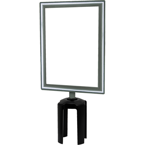 Heavy-Duty Vertical Sign Holder with Tensabarrier&reg; Post Adapter, Polished Chrome Equipment World