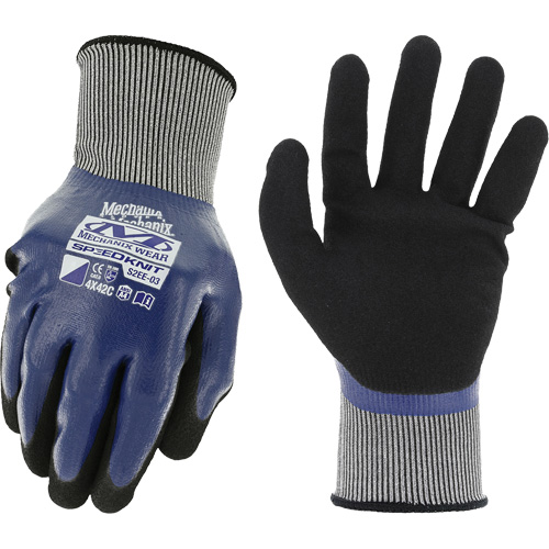 SpeedKnit Shield C4 Work Gloves, Size X-Large/10, 18 Gauge, Nitrile Coated, Nylon/Spandex Shell, ASTM ANSI Level A4/EN 388 Level C Equipment World