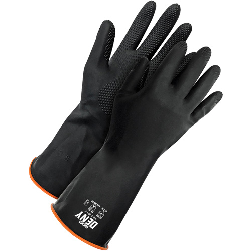Deny Chemical Resistant Gloves, Size 9, 12" L, Rubber Latex, Flock-Lined Inner Lining, Winter Weight Equipment World