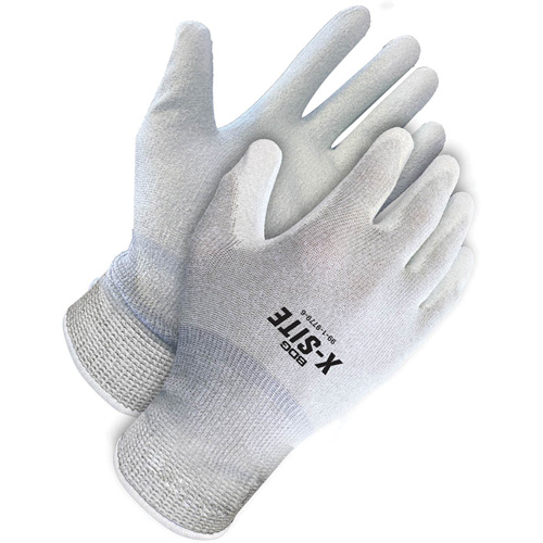 X-Site Anti-Static Coated Gloves, 8, Polyurethane Coating, 15 Gauge, Nylon/Copper Shell Equipment World