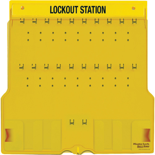 Trilingual Covered Lock Station, None Padlocks, 20 Padlock Capacity, Padlocks Not Included Equipment World