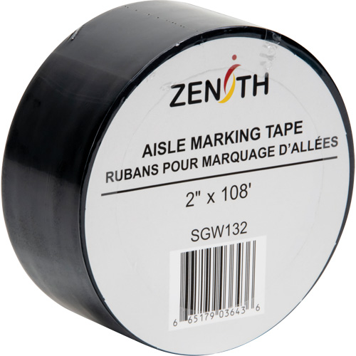 Aisle Marking Tape, 2" x 108', PVC, Black Equipment World