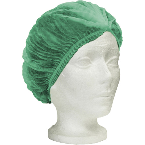 Ronco Care Pleated Bouffant Cap, Polypropylene, 21", Green Equipment World
