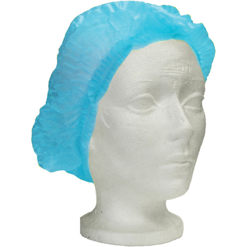 Ronco Care Pleated Bouffant Cap, Polypropylene, 24", Blue Equipment World