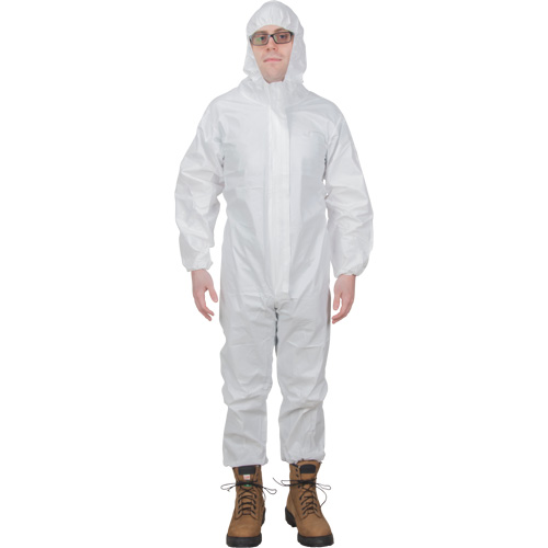 Premium Hooded Coveralls, Small, White, Microporous Equipment World