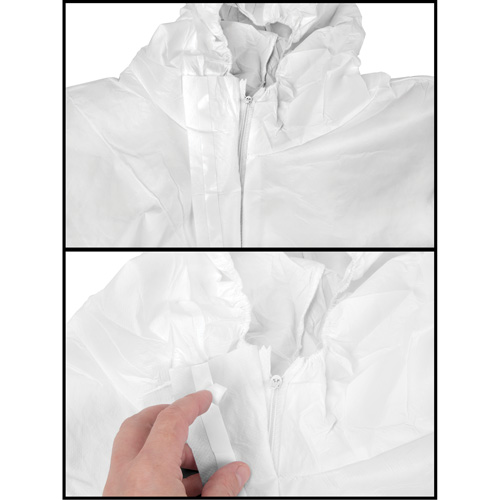 Hooded Coveralls, Medium, White, SMS Equipment World