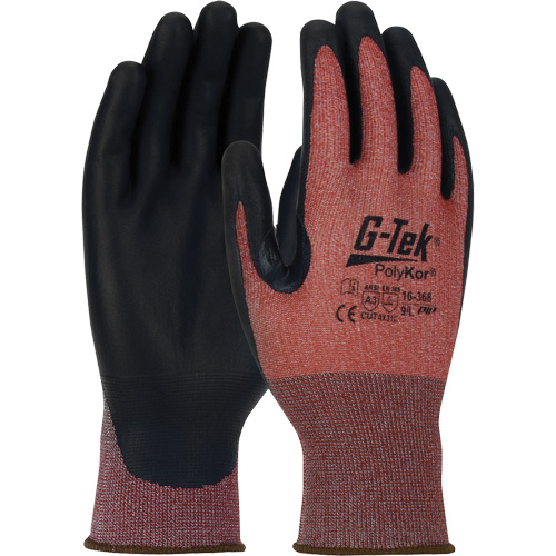 Gants r&eacute;sistants aux coupures G-Tek PolyKor X7 Neuroma, Taille Petit, Calibre 18, Rev&ecirc;tement Polyur&eacute;thane, Enveloppe en Poly&eacute;thyl&egrave;ne, ASTM ANSI niveau A3/EN 388 niveau C Equipment World