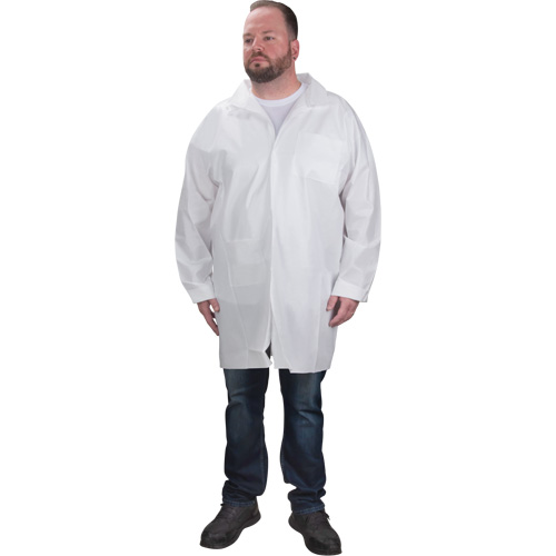 Protective Lab Coat, Microporous, White, Small Equipment World