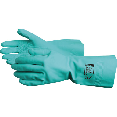 Chemstop Chemical Resistant Gloves, Size 7, 12" L, Nitrile, Flock-Lined Inner Lining, 15-mil Equipment World