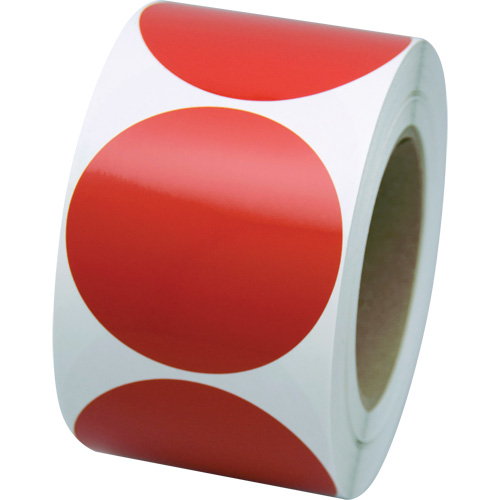 Marking Shapes, Circle, 3" L x 3" W, Red, Vinyl Equipment World