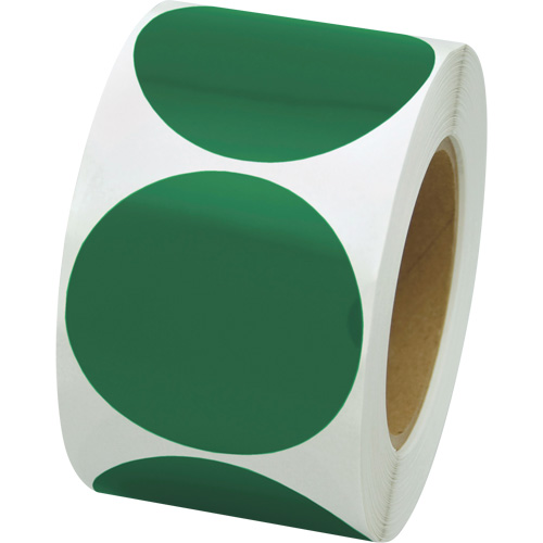 Coloured Marking Dots, Circle, 3" L x 3" W, Green, Vinyl Equipment World