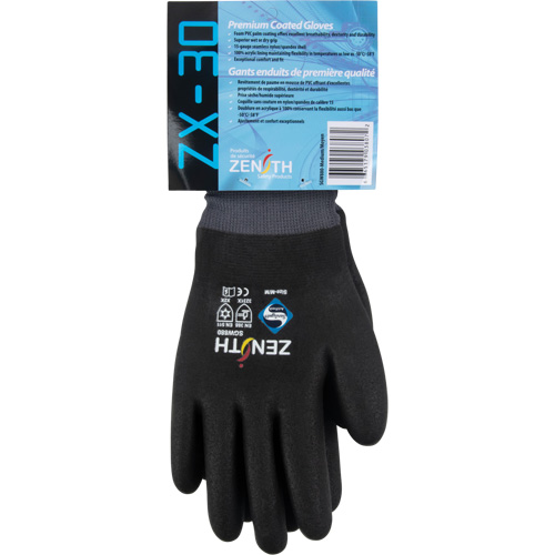 ZX-30° Premium Coated Gloves, Large, Foam PVC Coating, 15 Gauge, Nylon Shell Equipment World