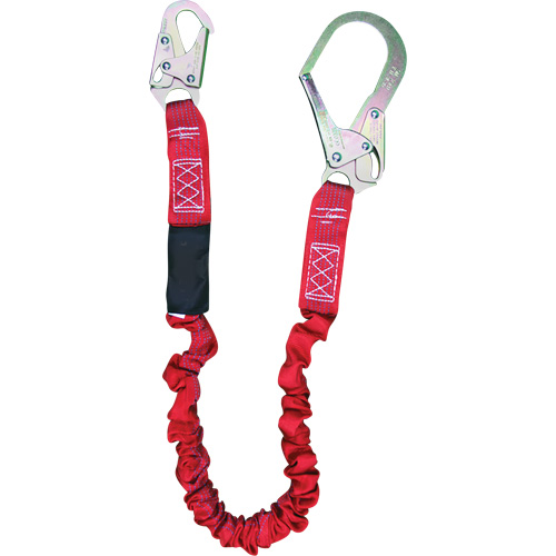 ShockSorb Internal Shock Lanyard, 6', Rebar Hook Center, Snap Hook Leg Ends, Polyester Equipment World