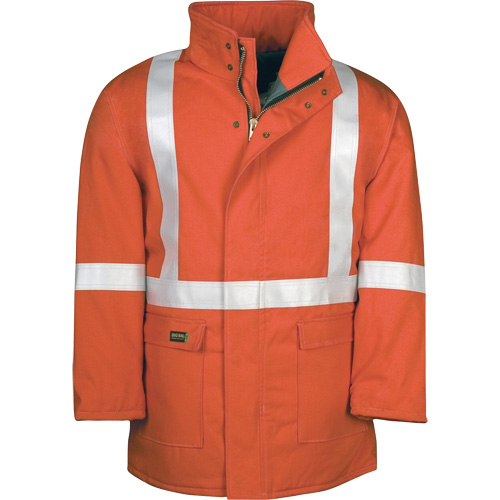 Westex UltraSoft&reg; AllOut Quilt Lined Winter Parka with Reflective Stripes, Small, High Visibility Orange, 46 cal/cm² Equipment World