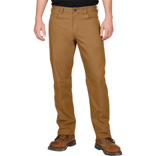 Heavy-Duty Flex Work Pants, Poly-Cotton/Spandex, Khaki, Size 40, 34 Inseam Equipment World