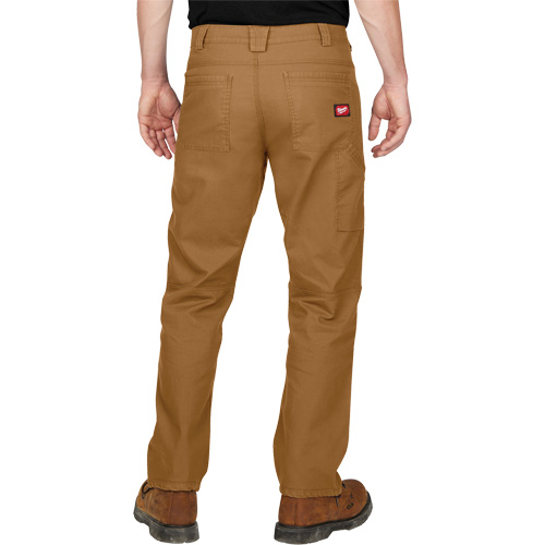 Heavy-Duty Flex Work Pants, Poly-Cotton/Spandex, Khaki, Size 40, 34 Inseam Equipment World
