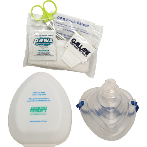 CPR Pocket Face Mask & Accessories Kit, Reusable Mask, Class 2 Equipment World