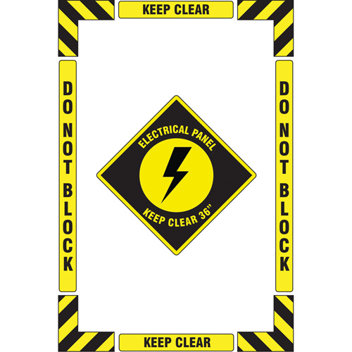 "Electrical Panel" Floor Marking Kit, Adhesive, English with Pictogram Equipment World