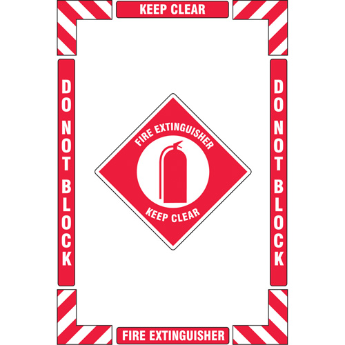"Fire Extinguisher" Floor Marking Kit, Adhesive, English with Pictogram Equipment World
