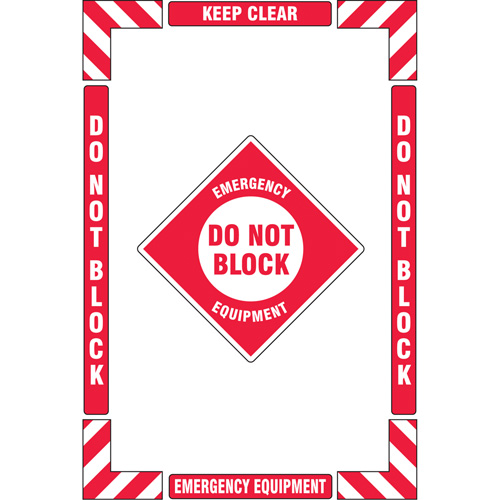 "Emergency Equipment" Floor Marking Kit, Adhesive, English with Pictogram Equipment World
