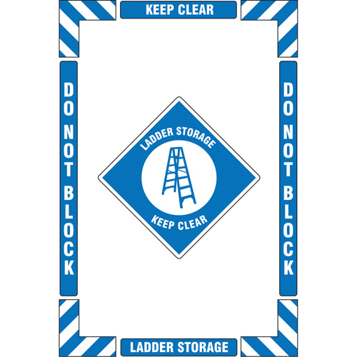 "Ladder Storage" Floor Marking Kit, Adhesive, English with Pictogram Equipment World