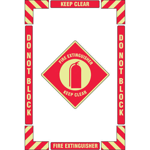 "Fire Extinguisher" Floor Marking Kit, Adhesive, English with Pictogram Equipment World