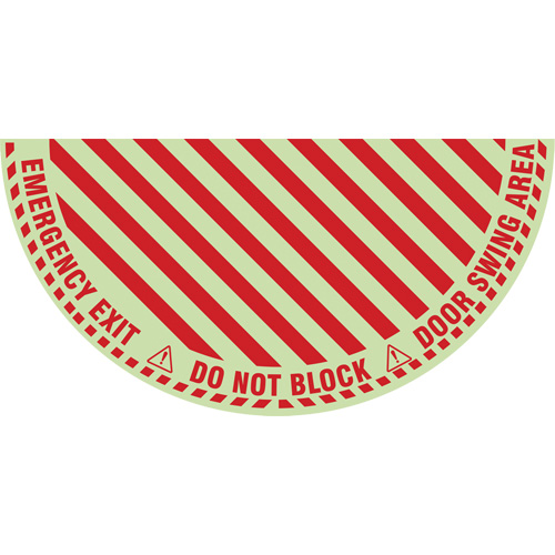 Signalisation au sol ?Emergency Exit? (sortie de secours) pour porte battante en demi-cercle, Adh&eacute;sif, Anglais avec pictogramme Equipment World