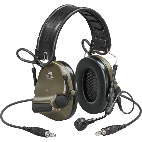 Casque VI NIB avec deux fils de sortie et rail arc Peltor ComTac, Style Bandeau, 23 dB Equipment World