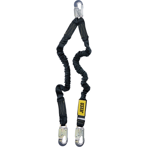 Arc Flash Lanyard, 4', Locking Snap Hook Center, Locking Snap Hook Leg Ends, Nylon Equipment World